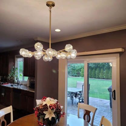 Kristal Modern Clear Crystal Round Chandelier 48" Over Dining Table