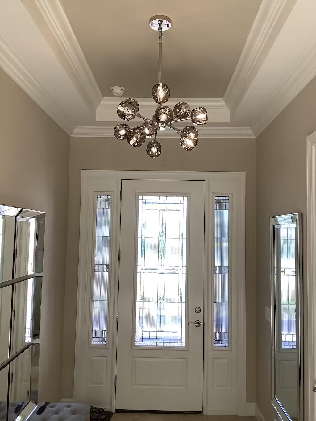 Kristal Modern Clear Crystal Round Chandelier 48" Over Dining Table