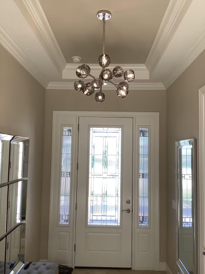 Kristal Modern Clear Crystal Round Chandelier 48" Over Dining Table