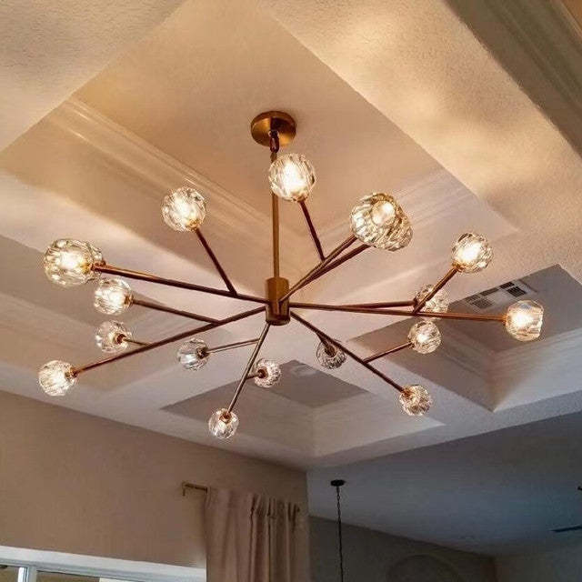 Kristal Modern Clear Crystal Round Chandelier 48" Over Dining Table