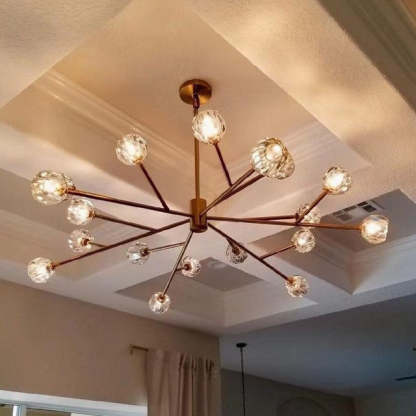 Kristal Modern Clear Crystal Round Chandelier 48" Over Dining Table