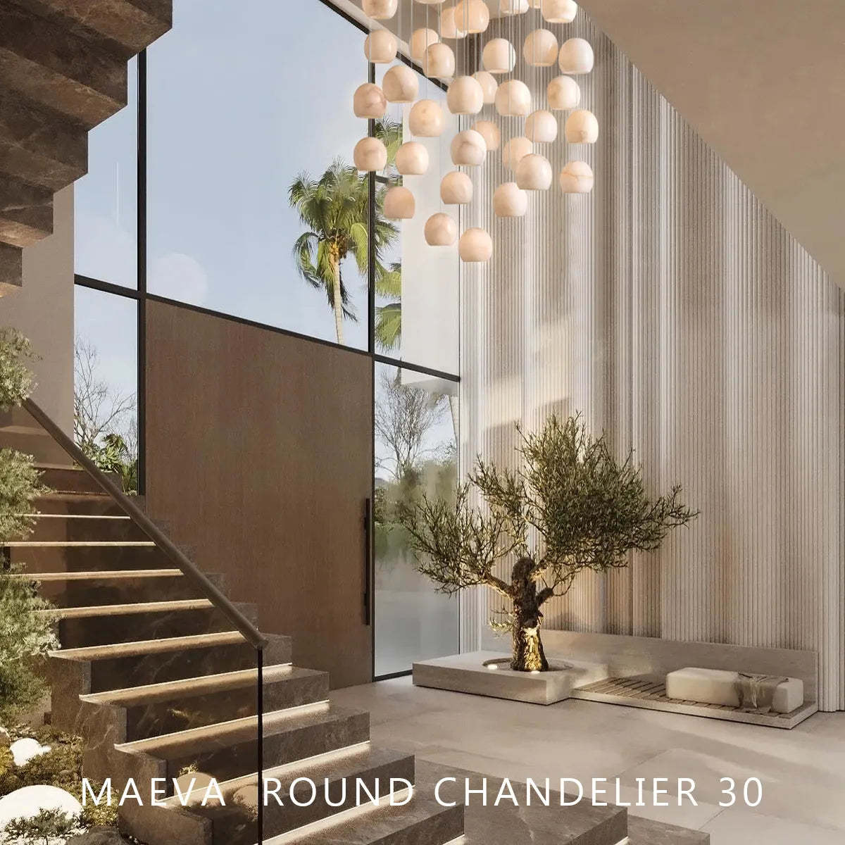 Alabaster Maeva Round Chandelier 13'' 21'' 36''