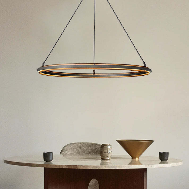 Alessia Retro American Vintage Iron Two-tier Round Chandelier