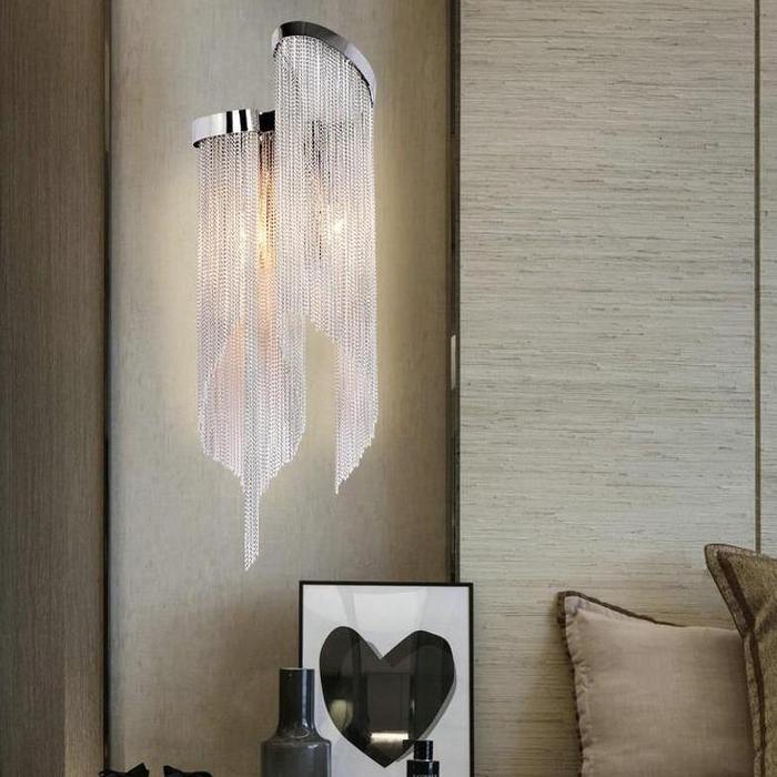Flavio Modern Aluminum Chain Tassel Wall Sconce Wall Sconce J-CHANDELIER   