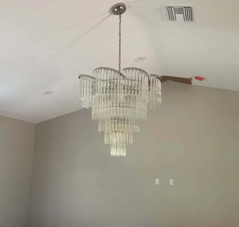 Twin Palms Round Crystal Chandelier