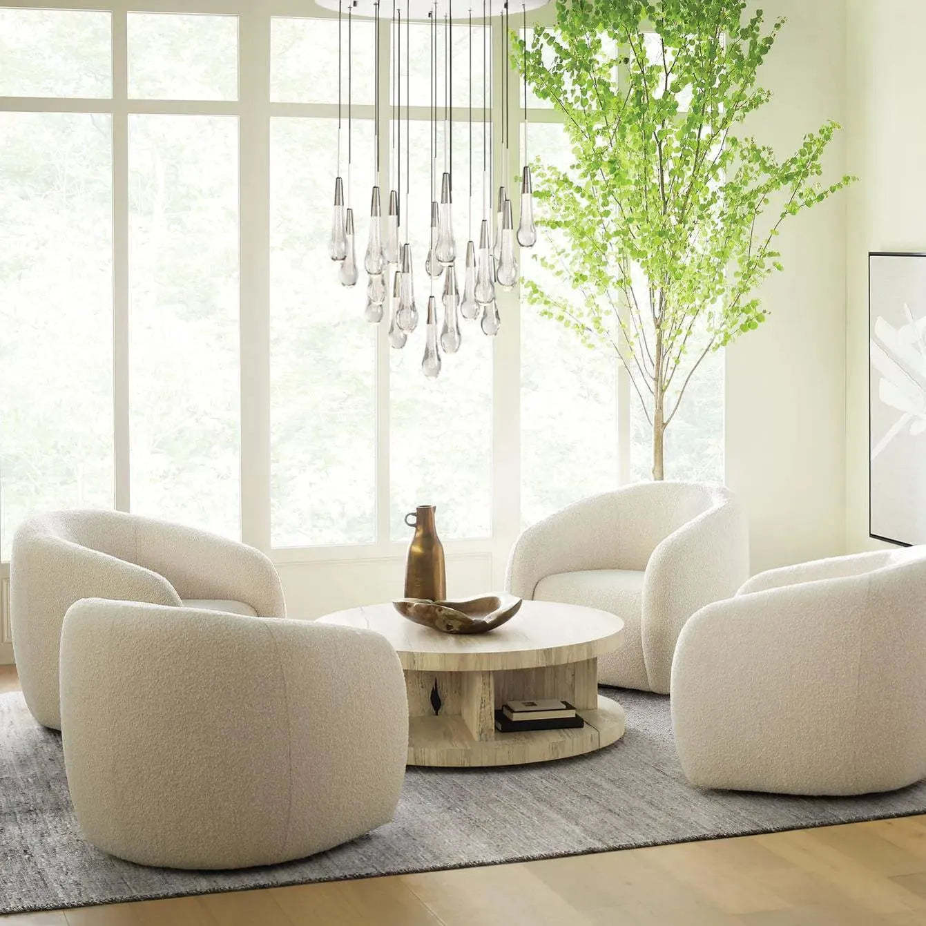 Soltaire Modern Round Glass Chandelier 17'' 24'' 36'' 58'' Chandelier Kevin Studio Inc