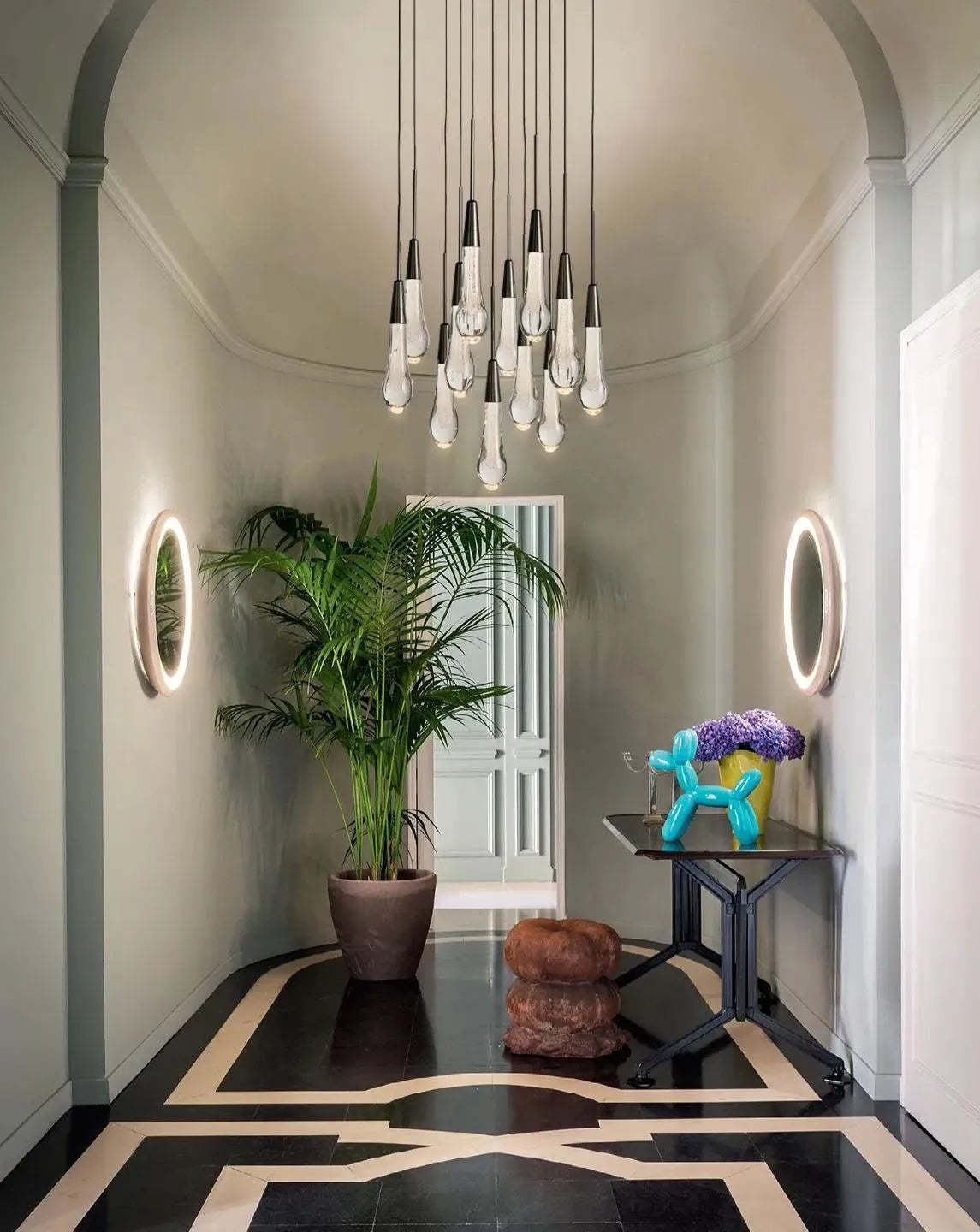 Soltaire Modern Round Glass Chandelier 17'' 24'' 36'' 58'' Chandelier Kevin Studio Inc