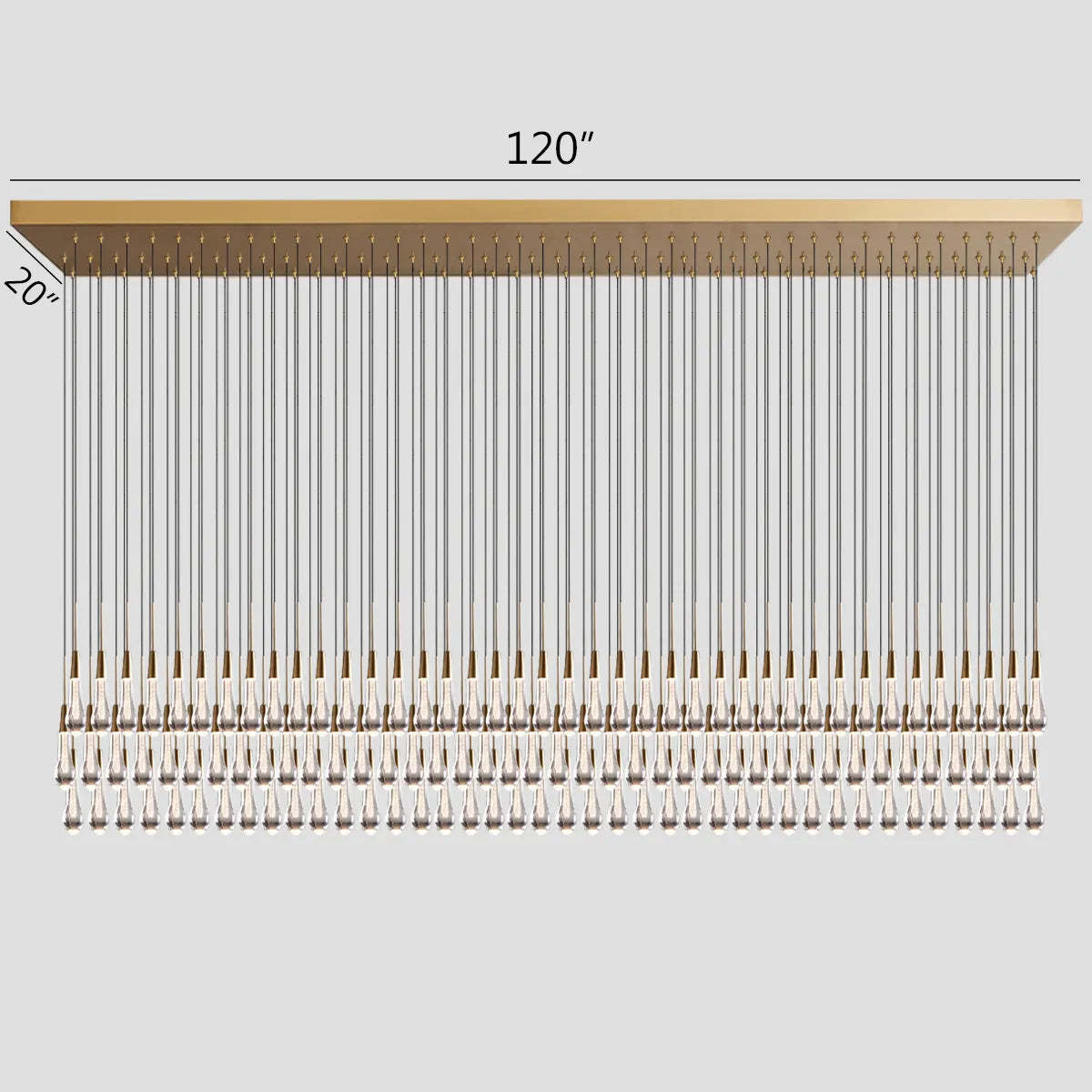 Soltaire Modern Glass Linear Chandelier 37'' 50'' 70''W 87"W 120"W Chandelier Kevin Studio Inc
