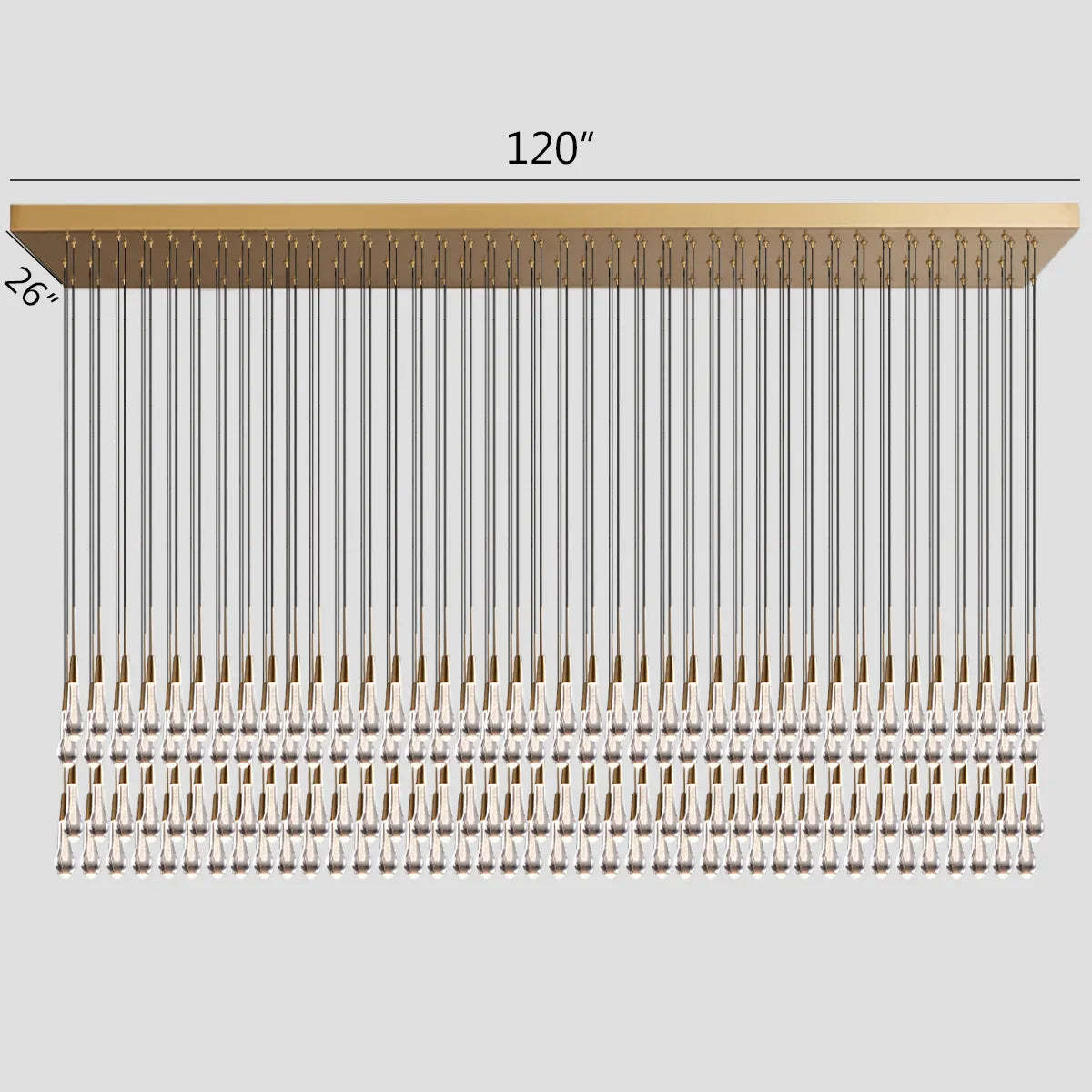 Soltaire Modern Glass Linear Chandelier 37'' 50'' 70''W 87"W 120"W Chandelier Kevin Studio Inc