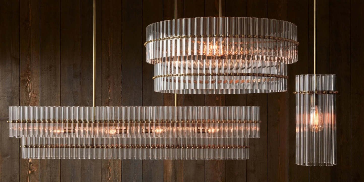 Molly Crystal Linear Chandelier for Dining Table
