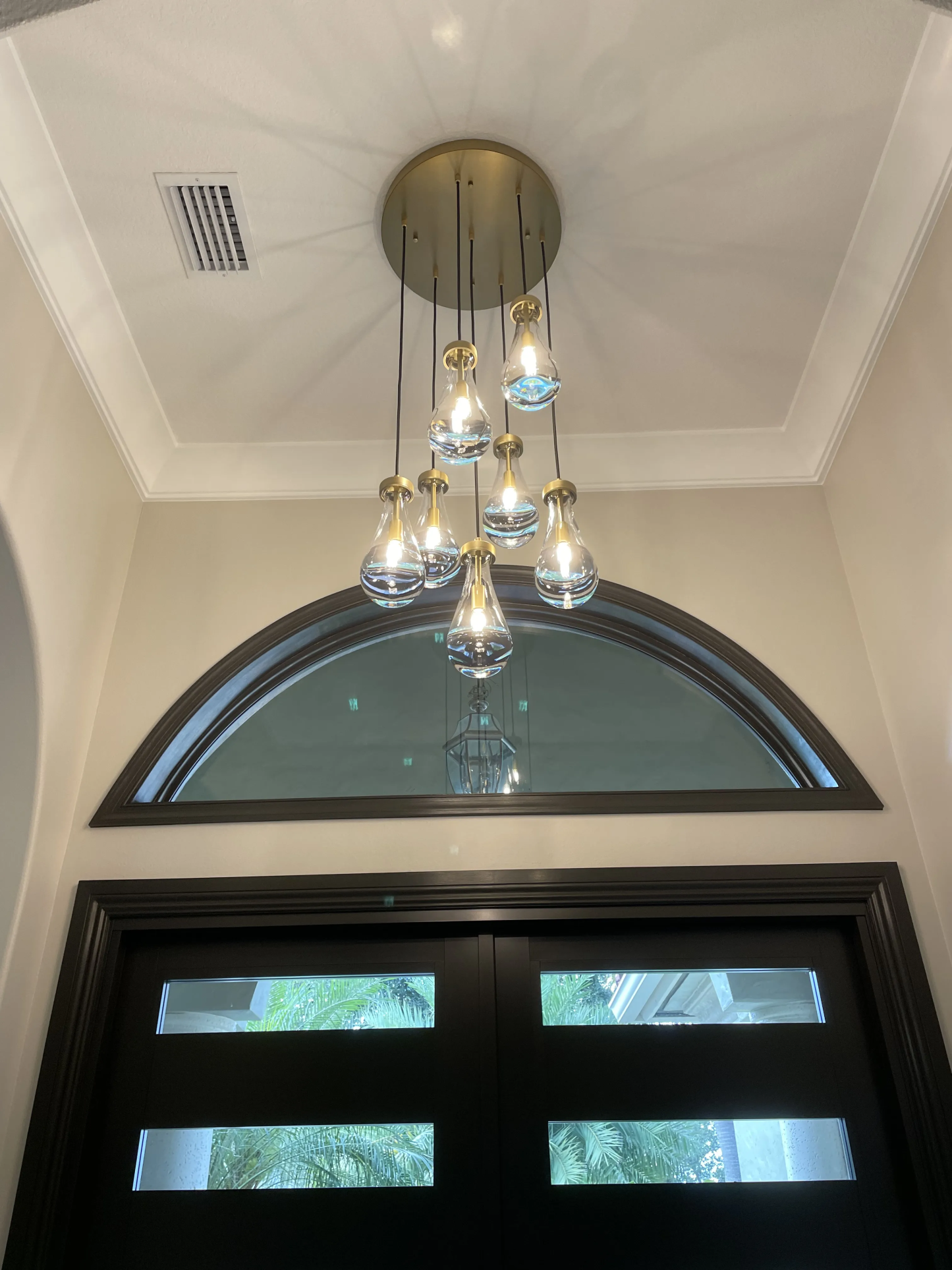 Modern Raindrop Round Chandelier 14" 5-Lights (rod)