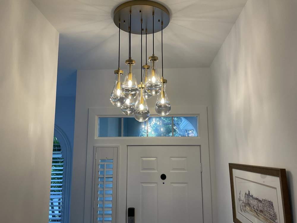 Modern Raindrop Round Chandelier 14" 5-Lights (rod)