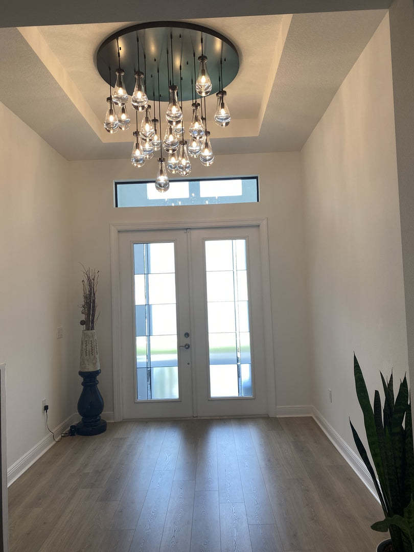 Raindrop Modern Round 47'' 21-Light Chandelier For Living Room