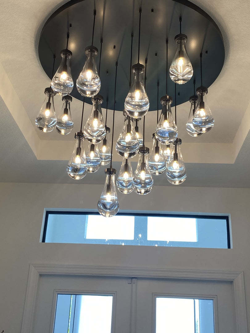 Raindrop Modern Round 47'' 21-Light Chandelier For Living Room