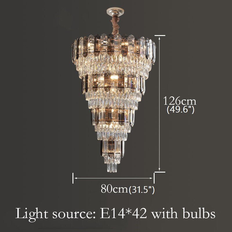 MIRODEMI® Post-modern Grand Crystal Luxury Chandelier for Living Room, Villa, Stairwell Warm light / Dia31.5*H49.6"
