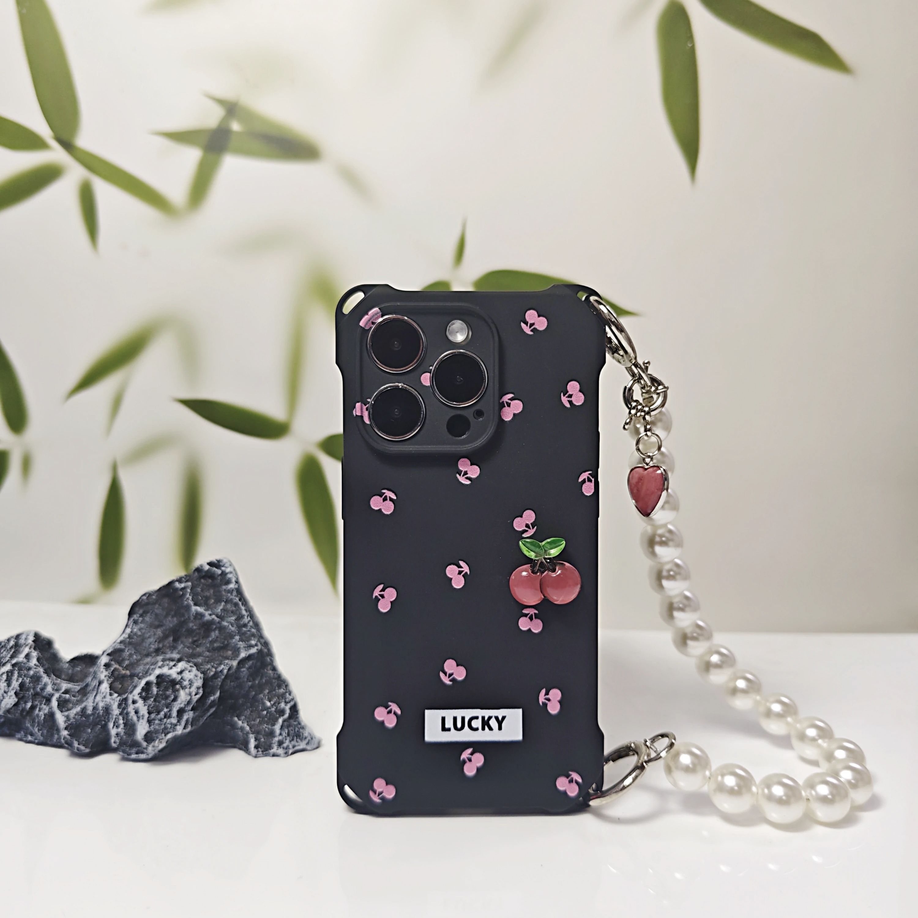 チェリーパターンスマホケース、抗衝撃全方位保護iPhone用ケース