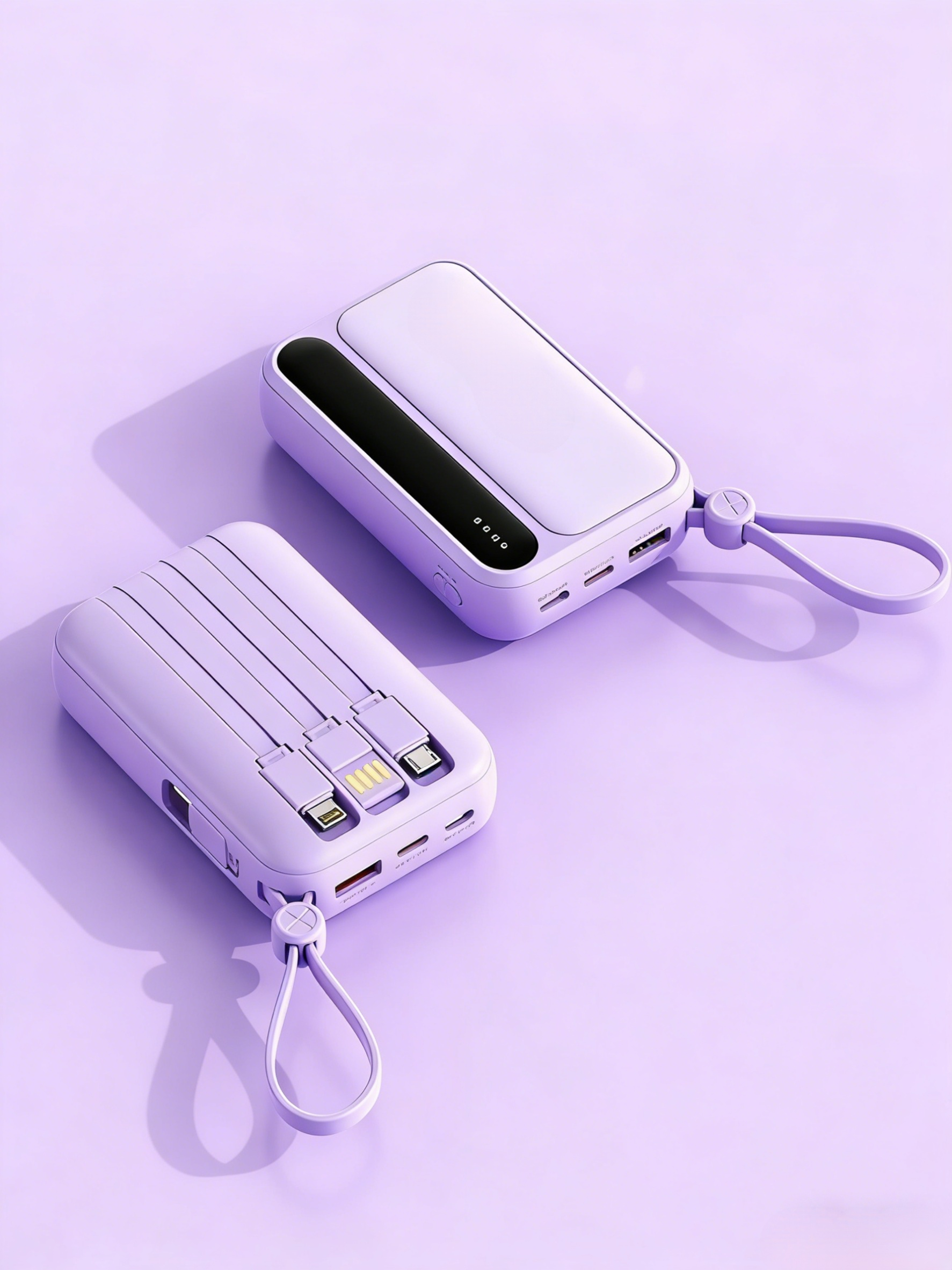 พาวเวอร์แบงค์ความจุขนาดใหญ่พร้อมสายเคเบิลในตัว