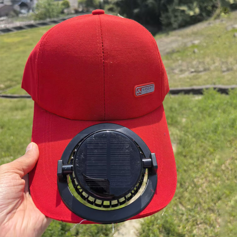 หมวกแก๊ปพร้อมพัดลมชาร์จแบตด้วยพลังงานแสงอาทิตย์