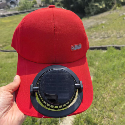 หมวกแก๊ปพร้อมพัดลมชาร์จแบตด้วยพลังงานแสงอาทิตย์