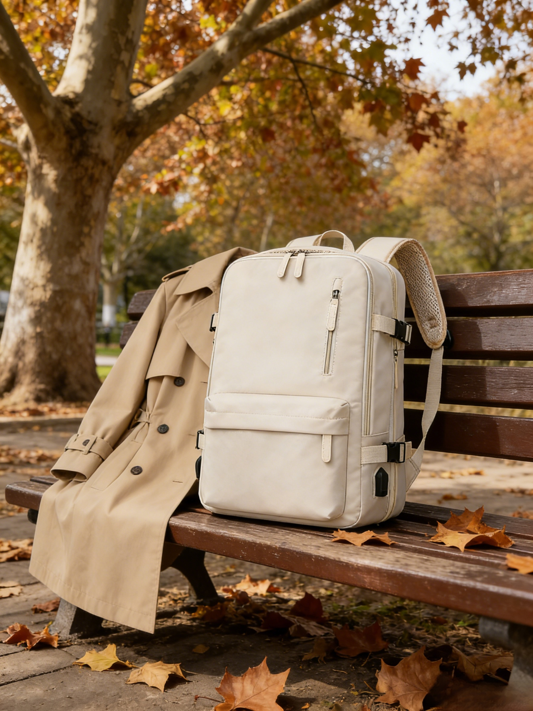 กระเป๋าเป้ที่อัพเกรดและขยายได้พร้อมพอร์ตชาร์จ USB