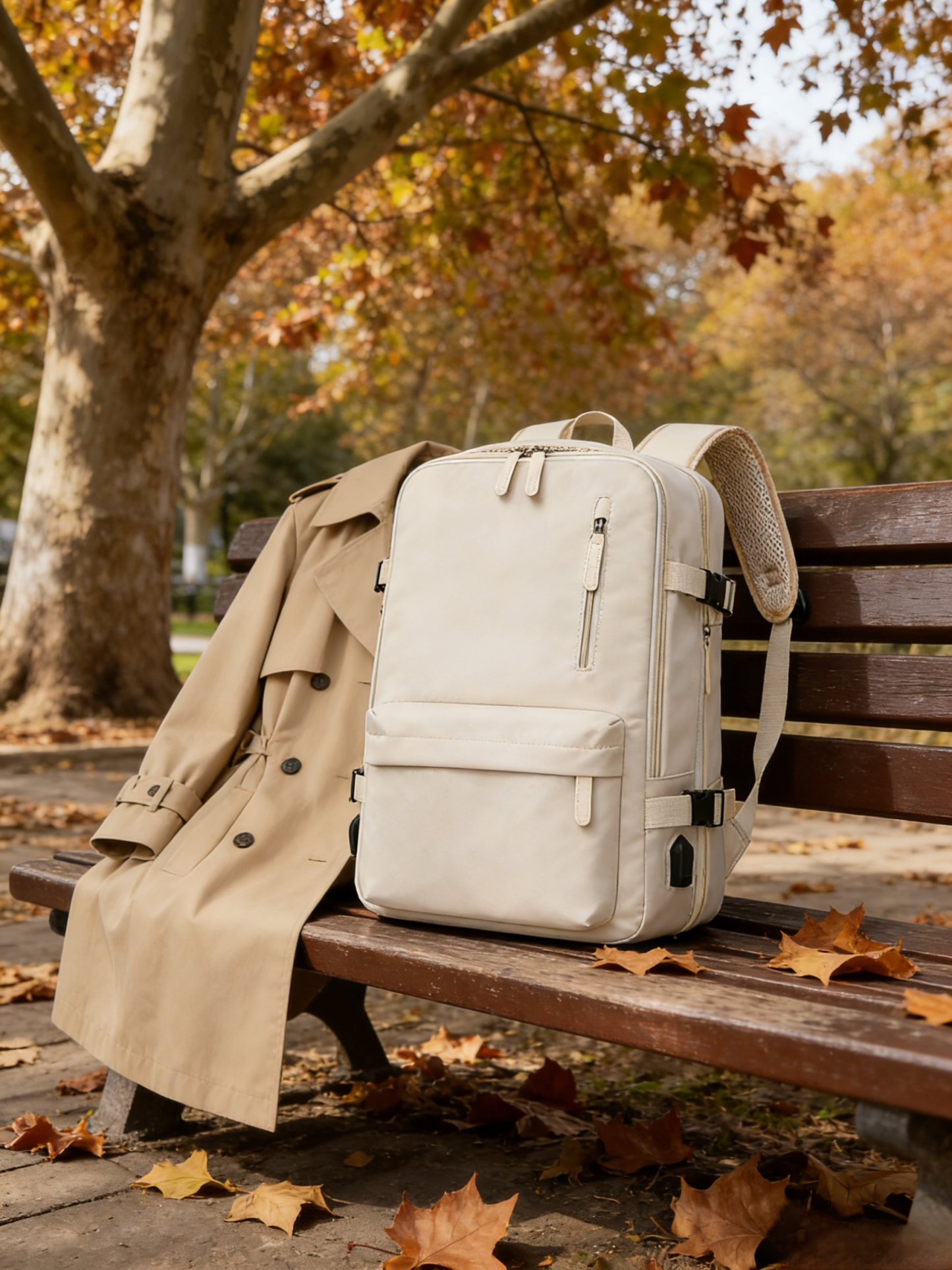 กระเป๋าเป้ที่อัพเกรดและขยายได้พร้อมพอร์ตชาร์จ USB