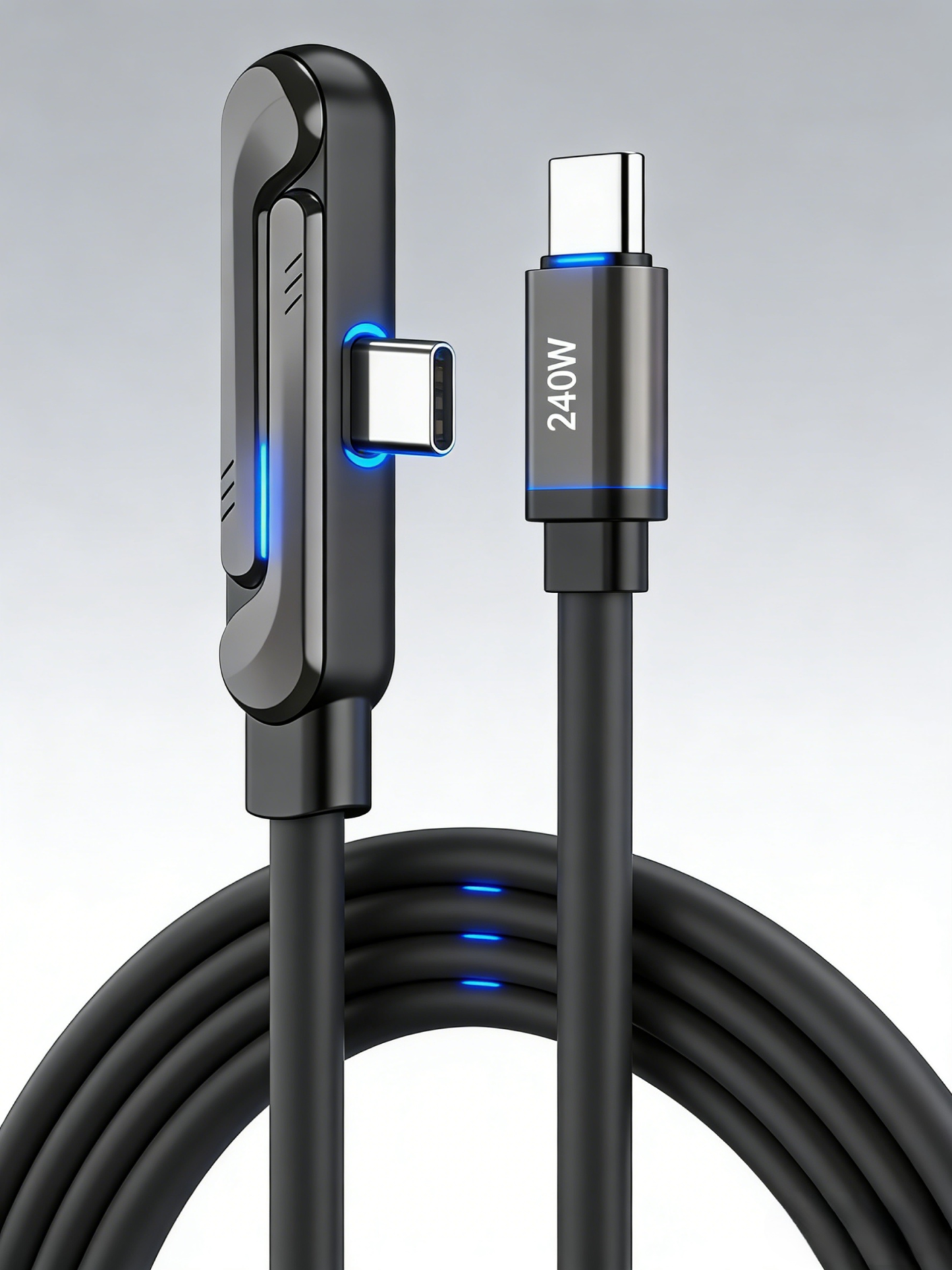 [ขาตั้ง + สายชาร์จ]  สายชาร์จเร็ว 240W แบบพับได้ 2 อิน 1  