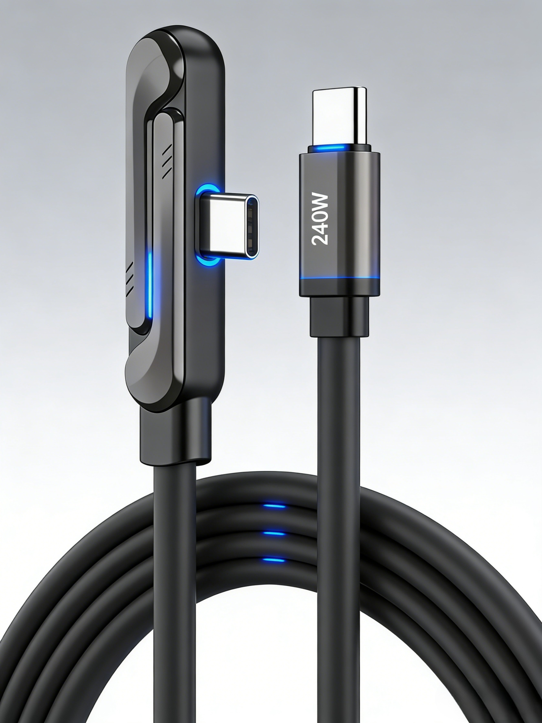 [ขาตั้ง + สายชาร์จ]  สายชาร์จเร็ว 240W แบบพับได้ 2 อิน 1  