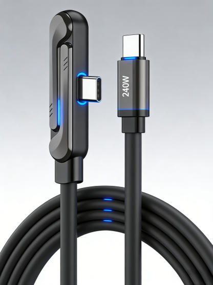 [ขาตั้ง + สายชาร์จ]  สายชาร์จเร็ว 240W แบบพับได้ 2 อิน 1  