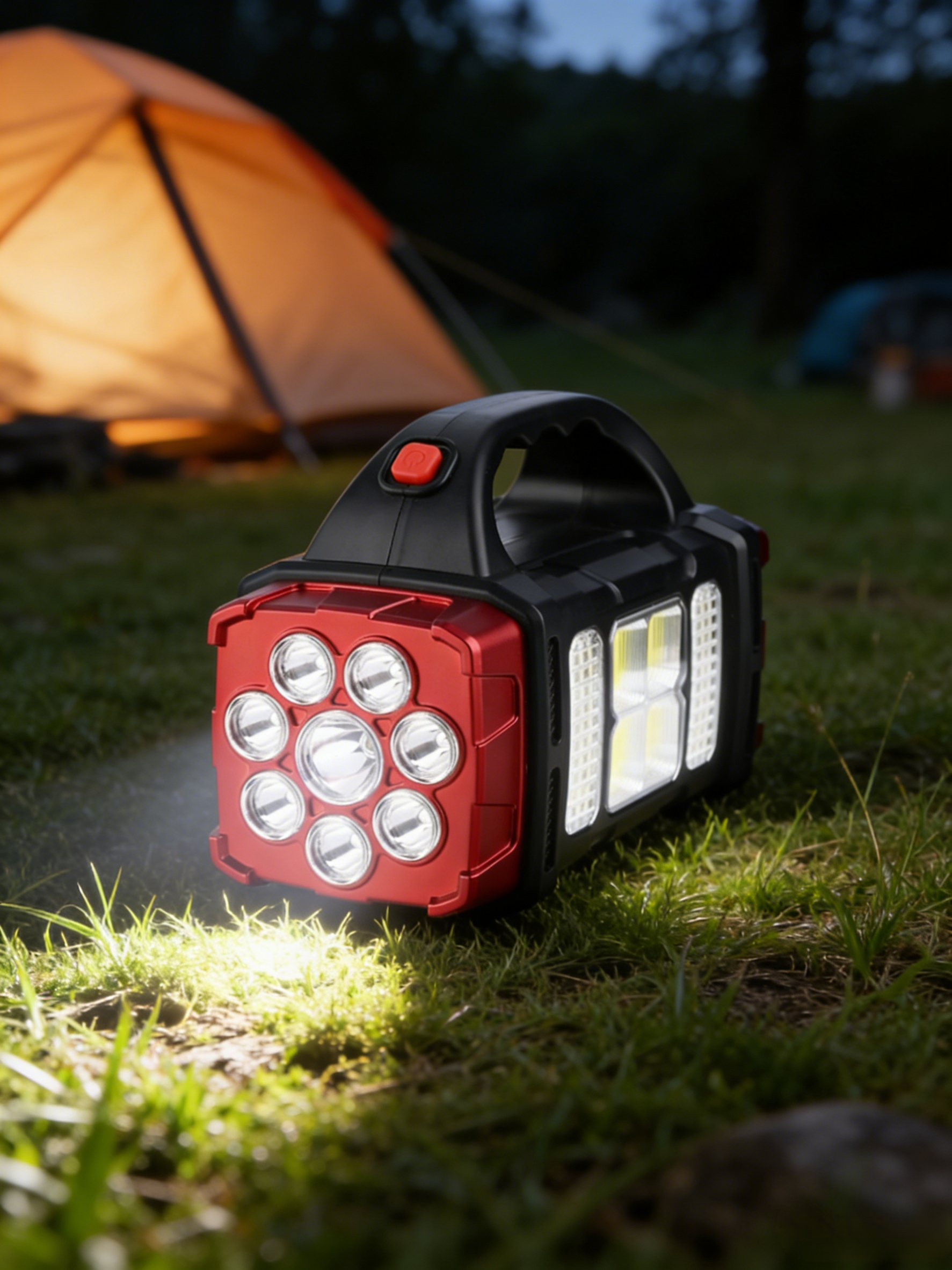 ไฟฉายพลังงานแสงอาทิตย์แสงจ้าสีขาว+สีเหลือง