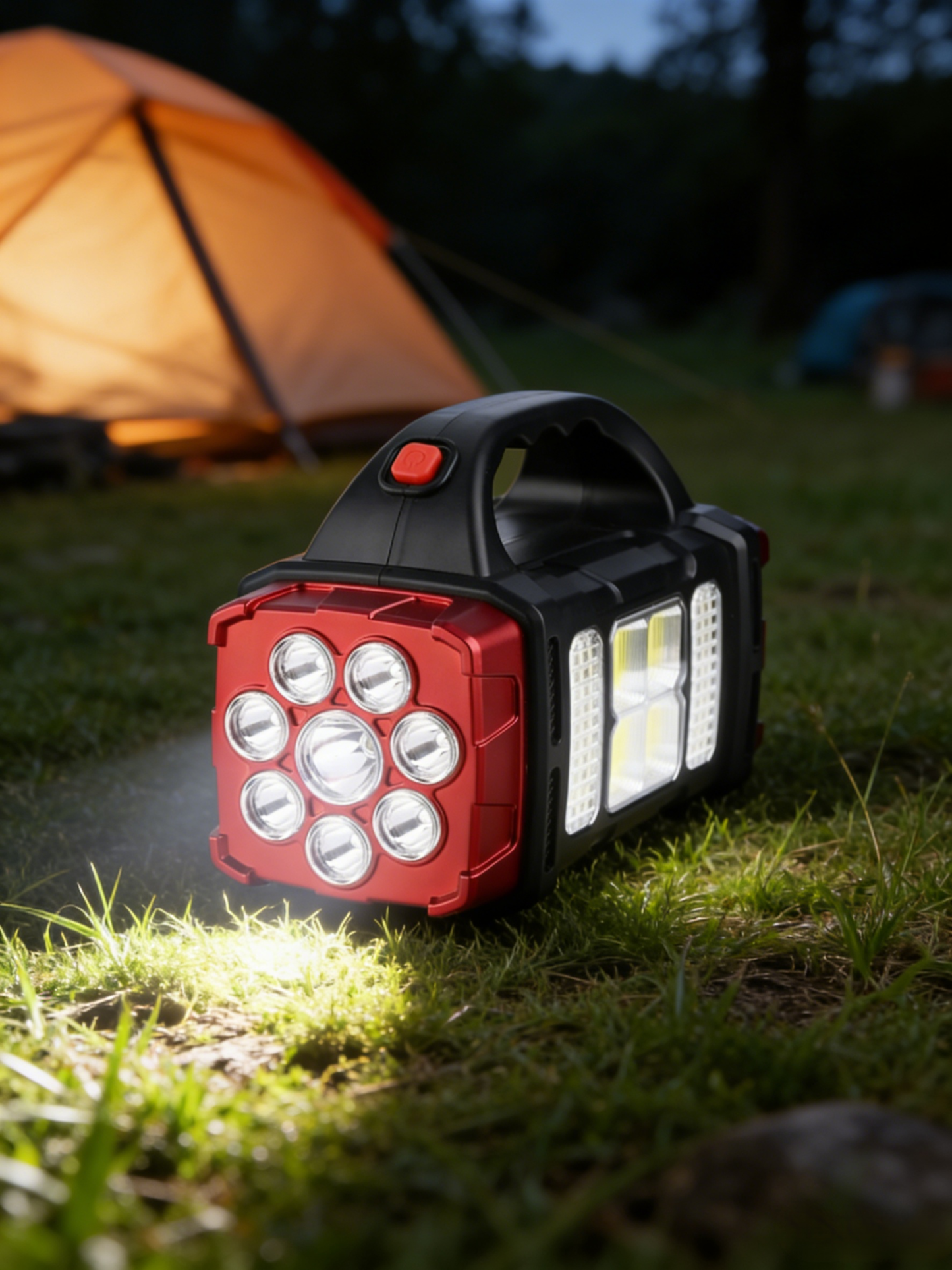 ไฟฉายพลังงานแสงอาทิตย์แสงจ้าสีขาว+สีเหลือง