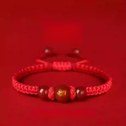 สร้อยข้อมือเชือกสีแดง12ราศีนำโชคดีในปีงูค.ศ.2025