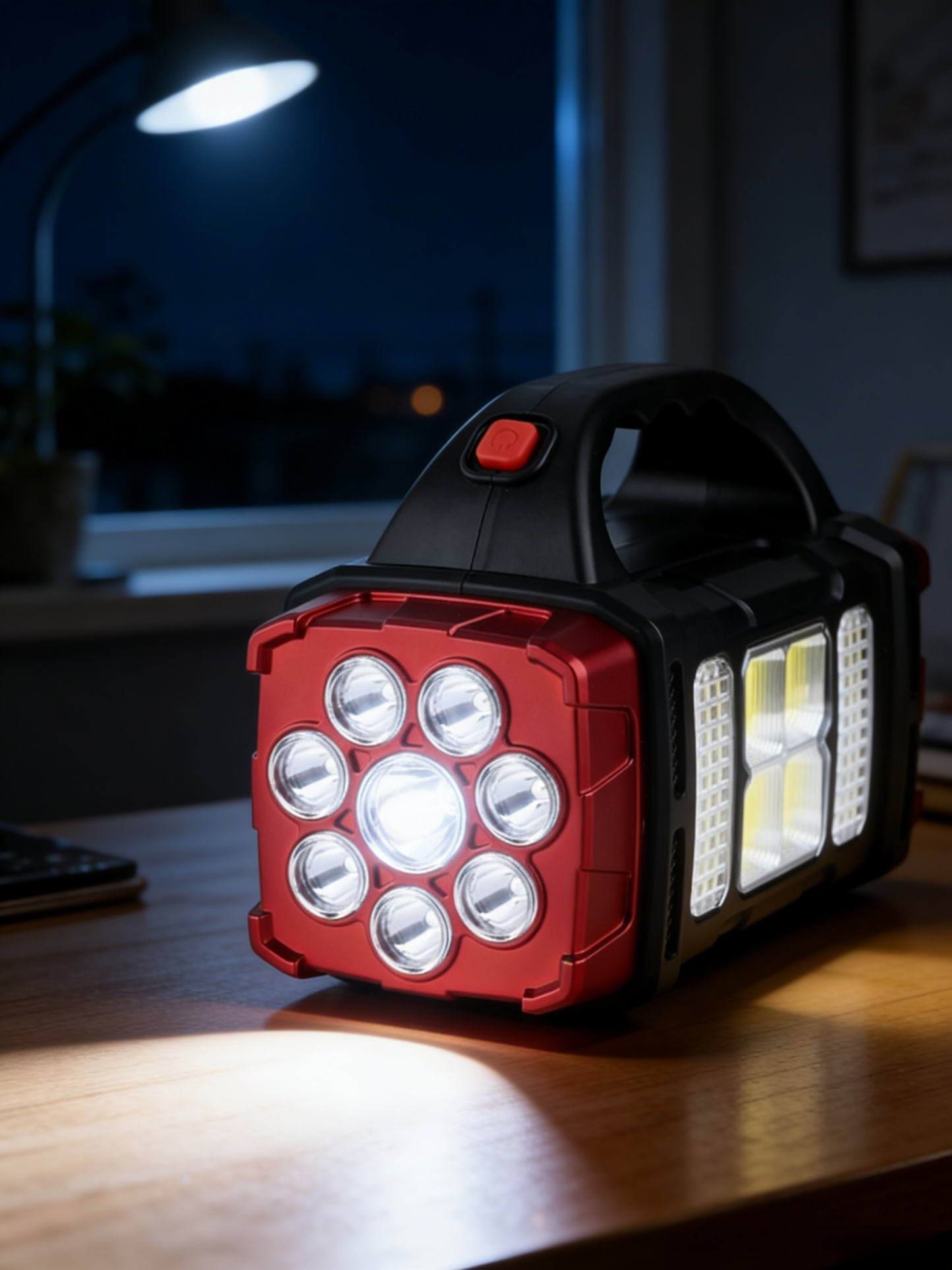 ไฟฉายพลังงานแสงอาทิตย์แสงจ้าสีขาว+สีเหลือง