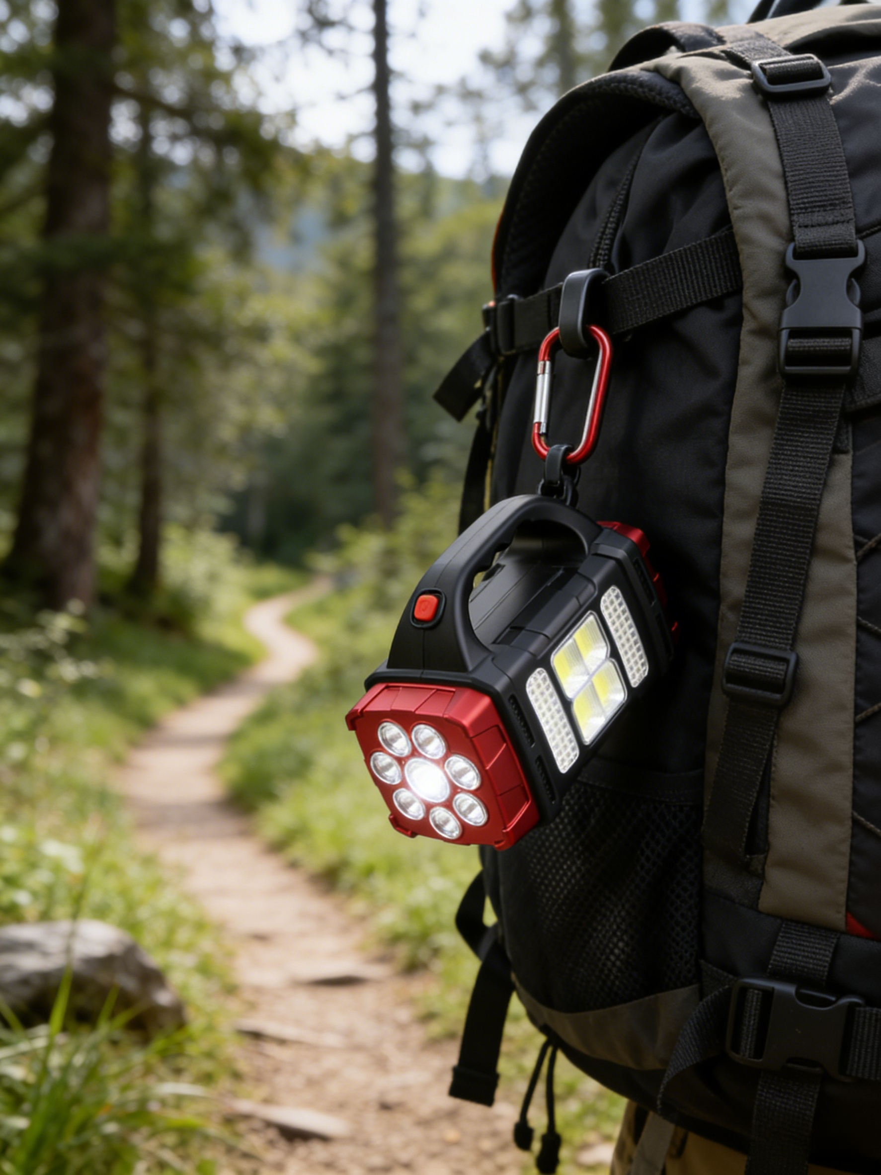 ไฟฉายพลังงานแสงอาทิตย์แสงจ้าสีขาว+สีเหลือง