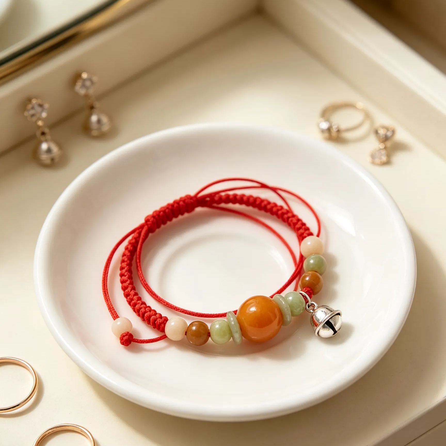 【สร้อยข้อมือเชือกหยกศักดิ์สิทธิ์เสริมดวงด้วยมนต์แห่งปรมาจารย์】
