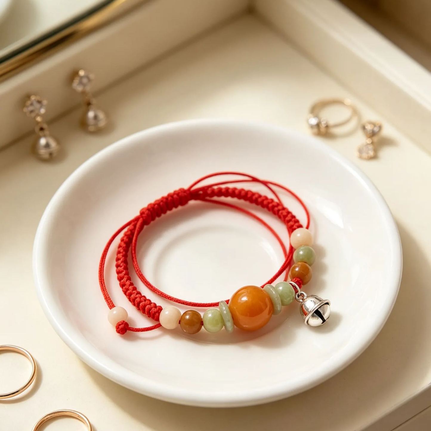 【สร้อยข้อมือเชือกหยกศักดิ์สิทธิ์เสริมดวงด้วยมนต์แห่งปรมาจารย์】