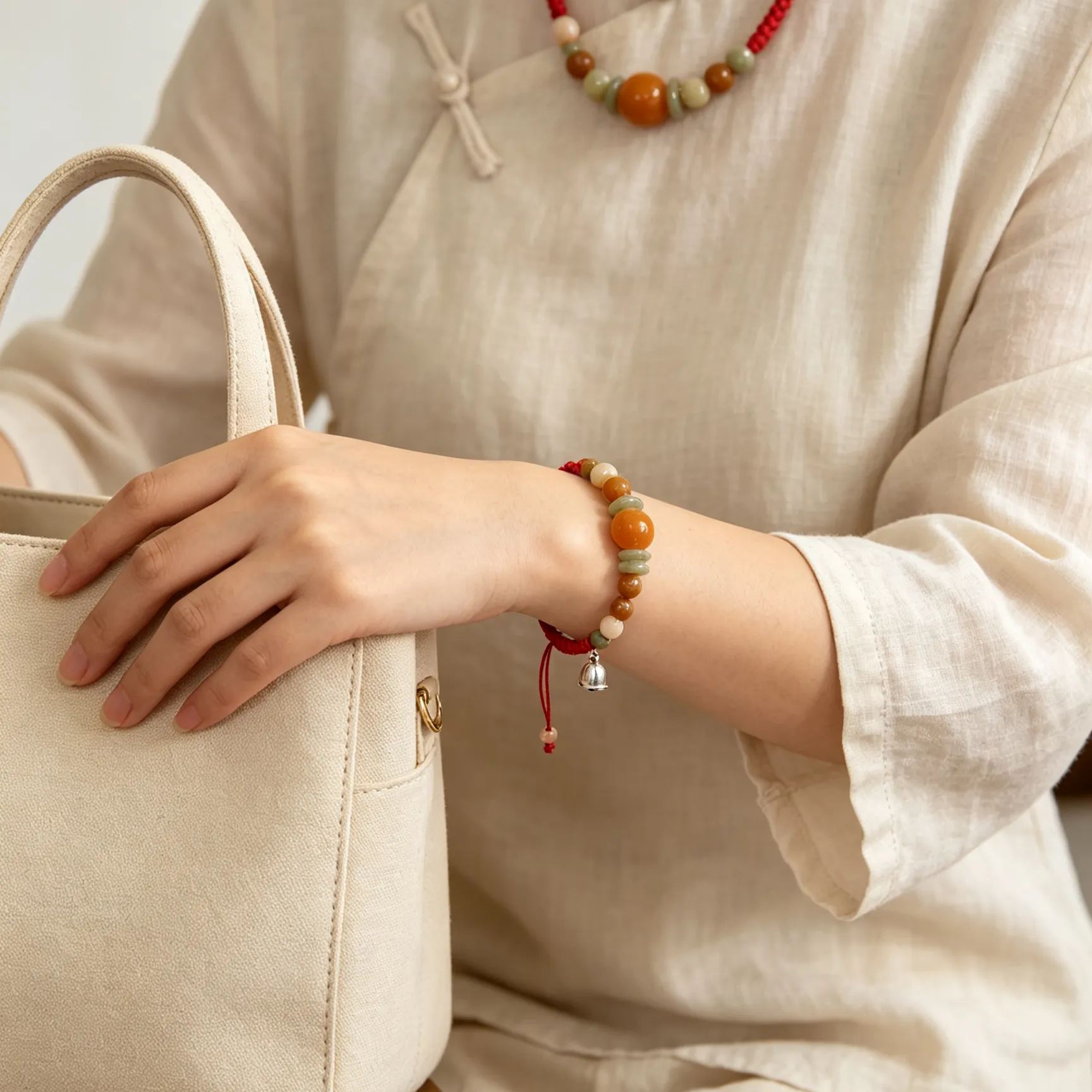 【สร้อยข้อมือเชือกหยกศักดิ์สิทธิ์เสริมดวงด้วยมนต์แห่งปรมาจารย์】