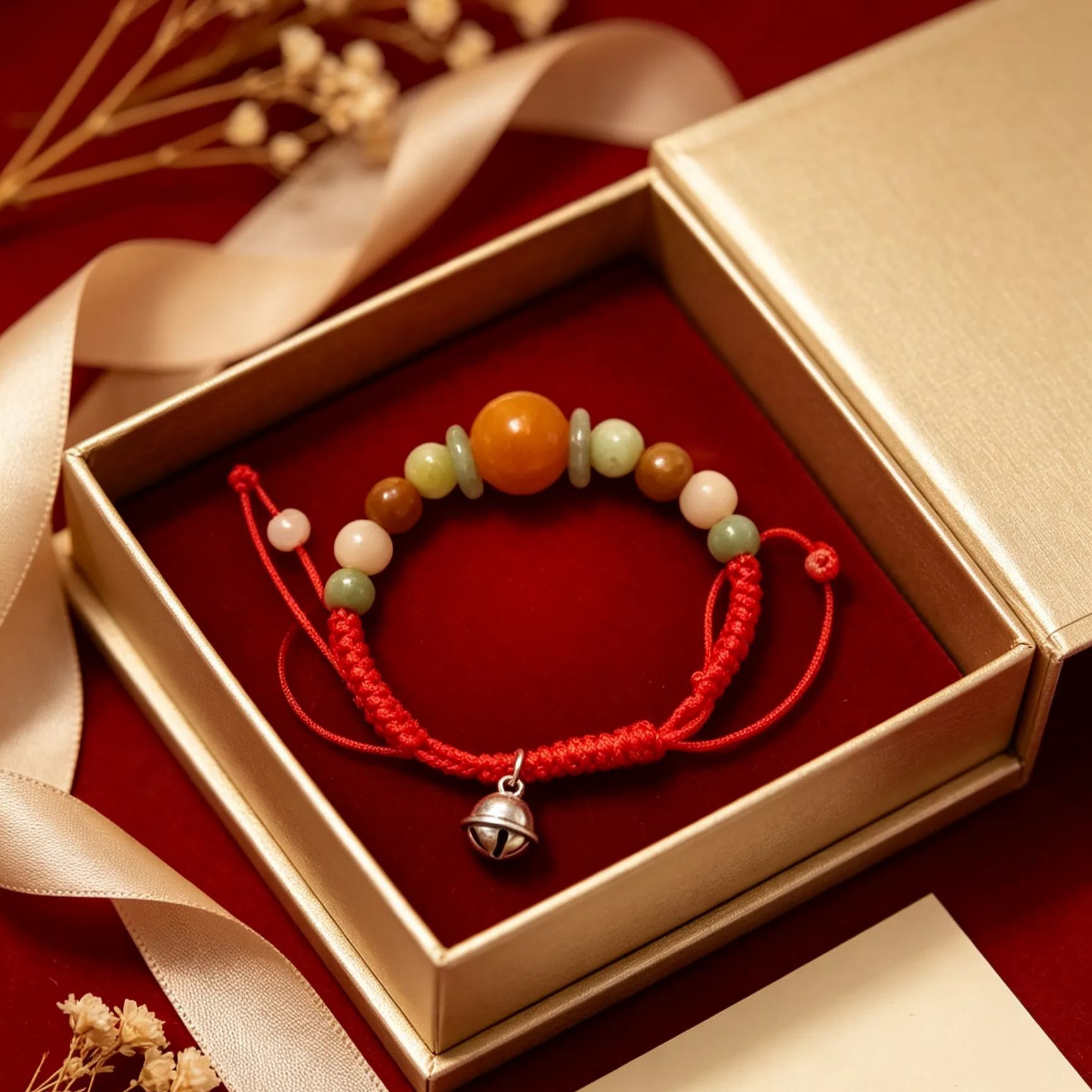 【สร้อยข้อมือเชือกหยกศักดิ์สิทธิ์เสริมดวงด้วยมนต์แห่งปรมาจารย์】