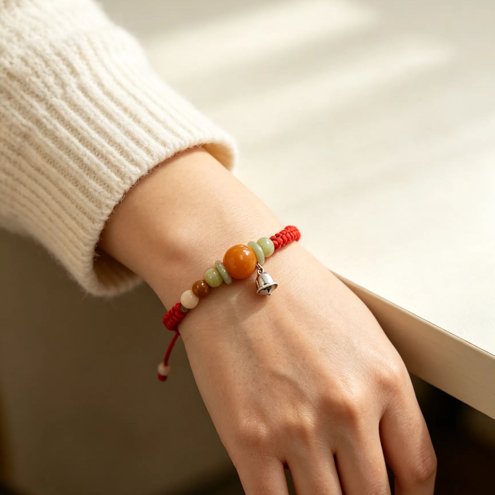 【สร้อยข้อมือเชือกหยกศักดิ์สิทธิ์เสริมดวงด้วยมนต์แห่งปรมาจารย์】