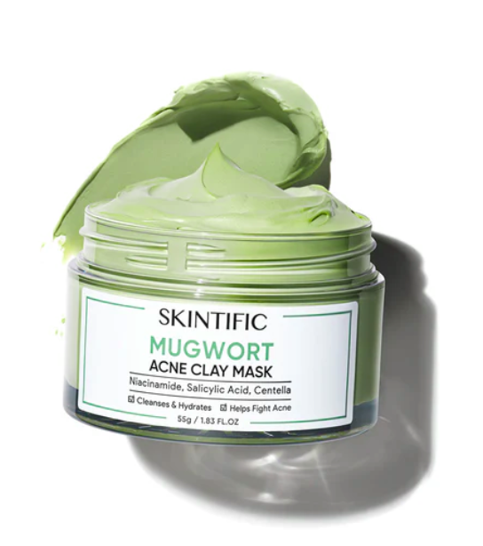SKINTIFIC MUGWORT MASK ANTI PORES & ACNE CLAY MASK 55G,  (SS3)