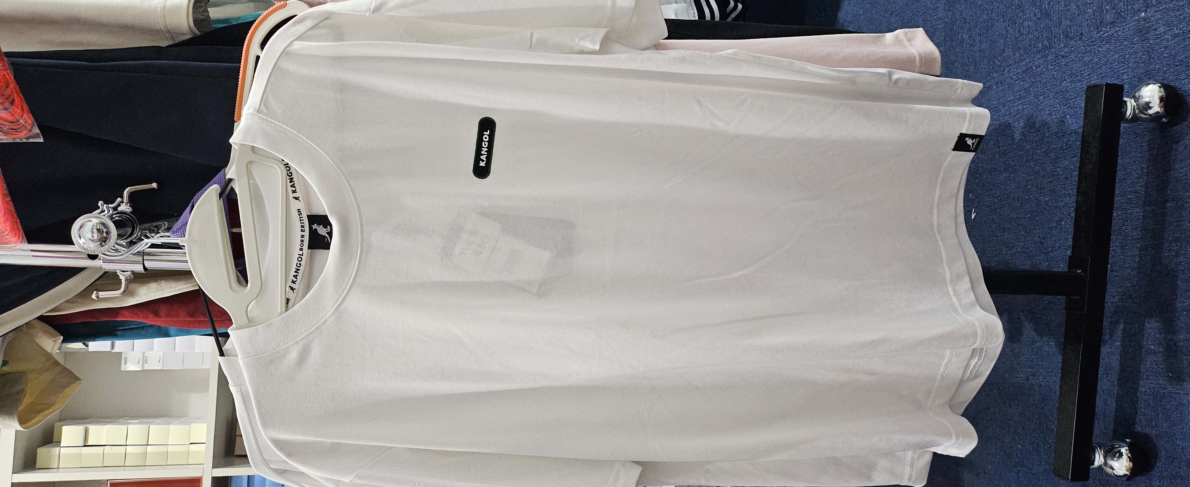 [S] KANGOL SMALL LOGO T-SHIRT WHITE  (SIN503)