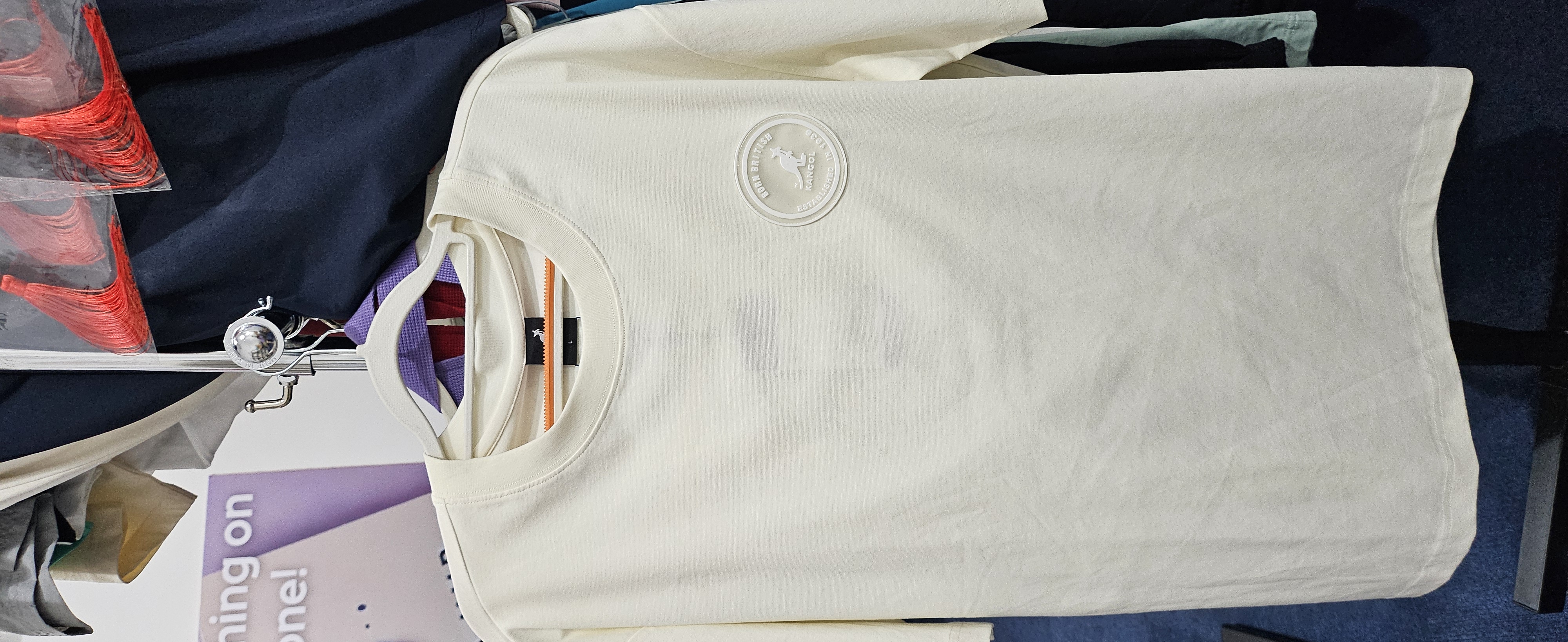 [S] KANGOL CIRCLE LOGO T-SHIRT LIGHT YELLOW  (SIN517)