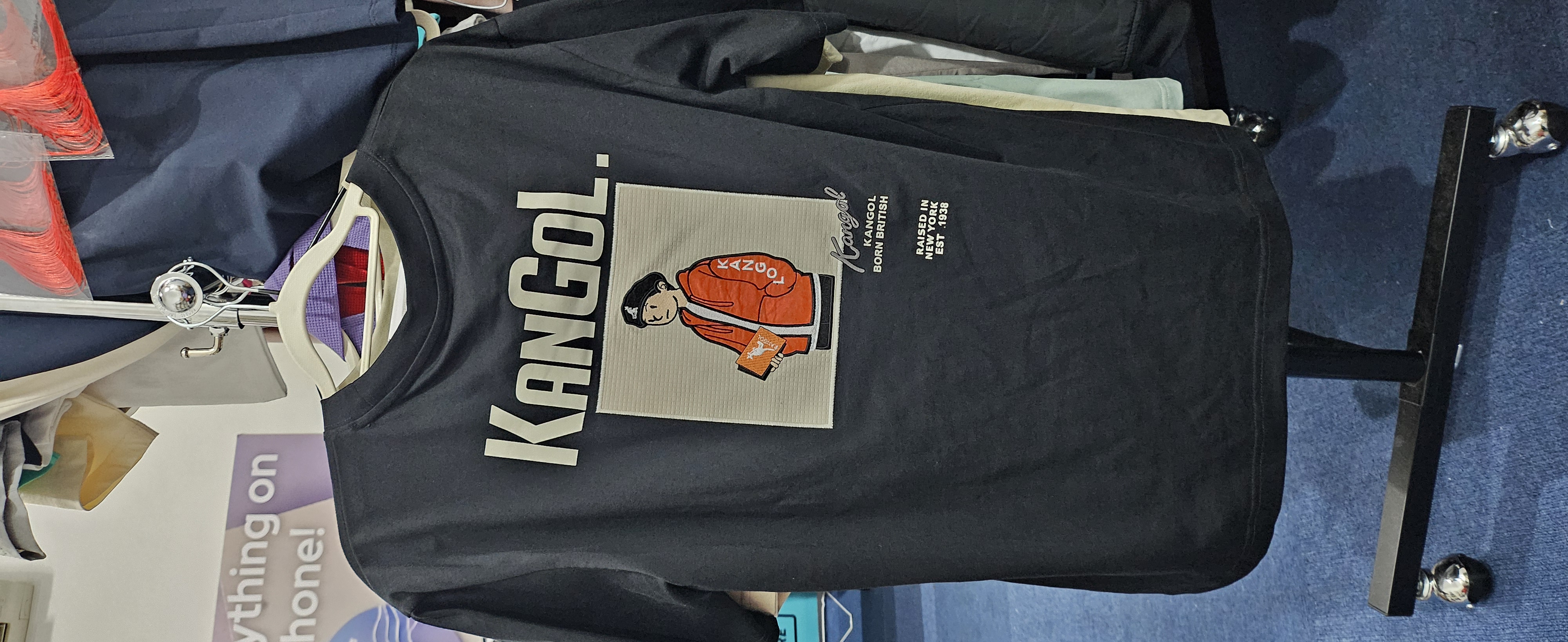 [S] KANGOL UNISEX HIPHOP GUY T-SHIRT BLACK  (SIN547)