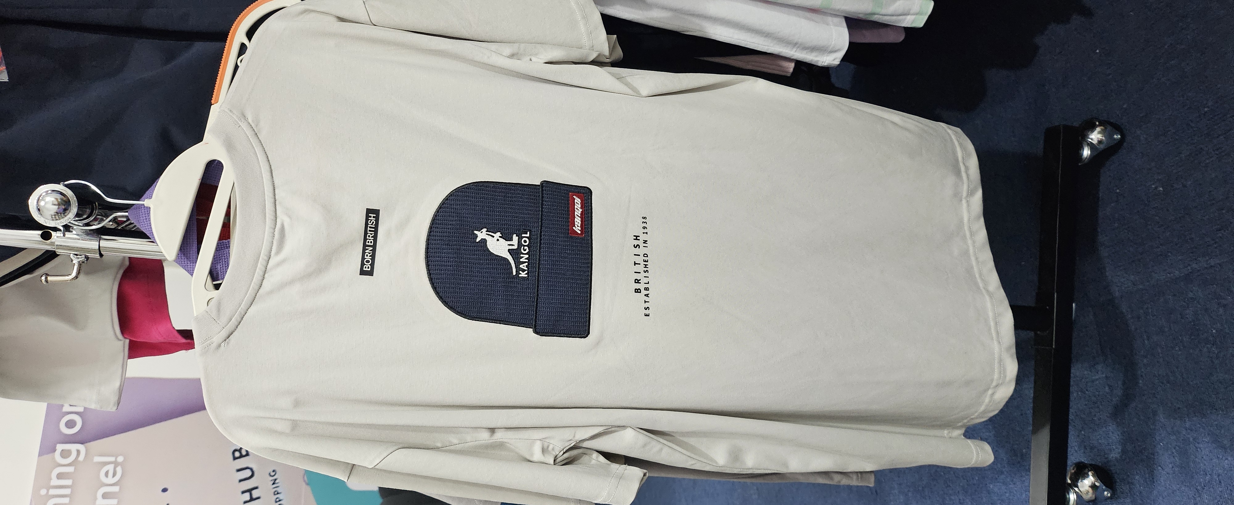 [S] KANGOL BEANIE T-SHIRT LIGHT GREY  (SIN491)