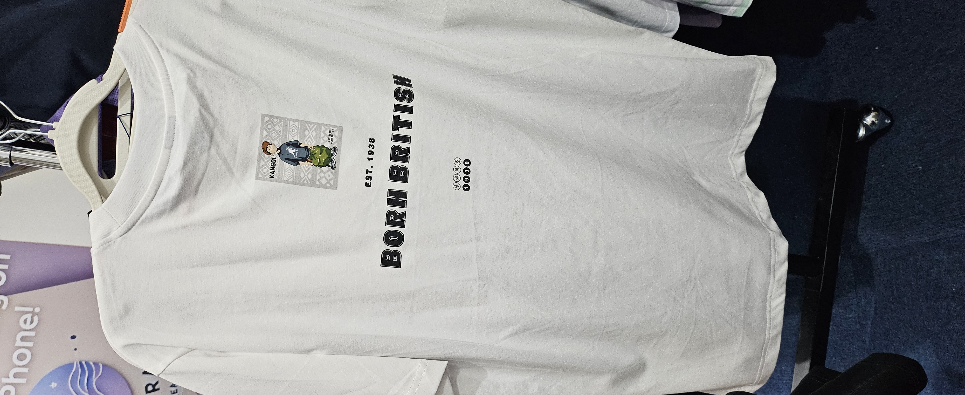[S] KANGOL BOXED GUY T-SHIRT WHITE  (SIN518)