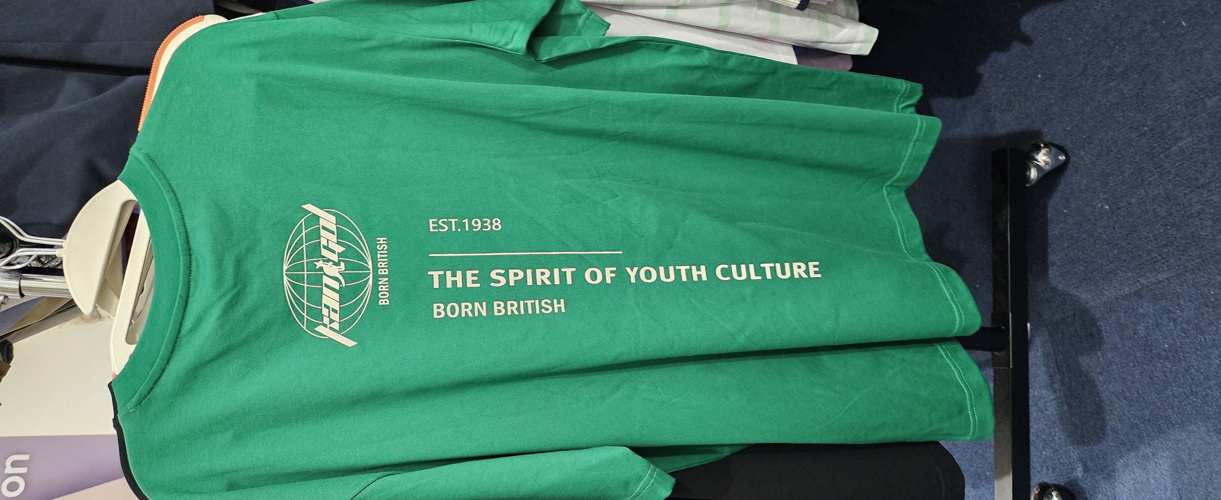 [S] KANGOL VERTICAL WORDING T-SHIRT GREEN  (SIN545)