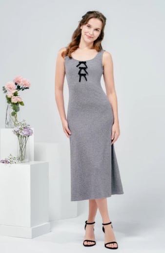 [SG] LAFLEUR ELIZA RIBBON KNIT DRESS GREY (SLF15)