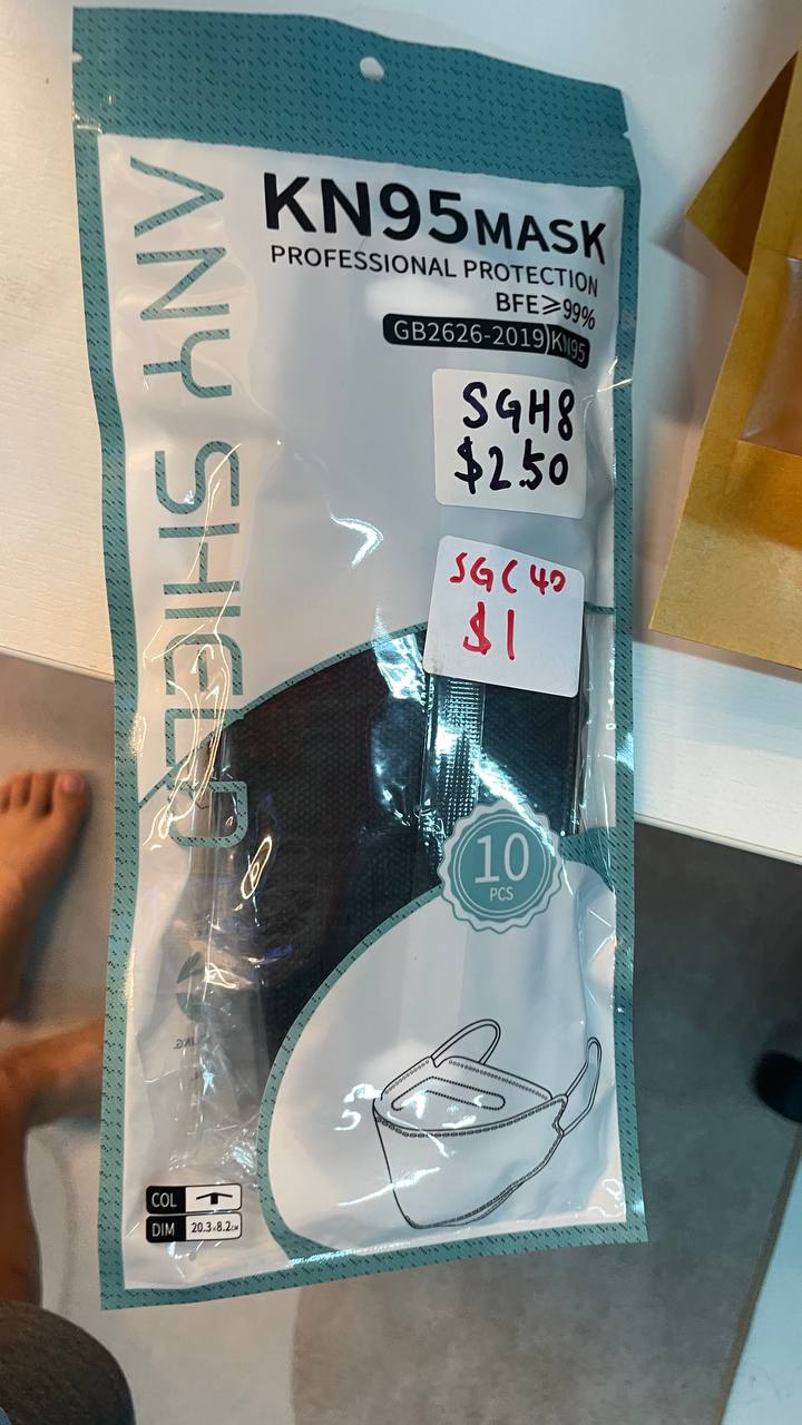 [S] MASK 10PC/PK - BLACK  (SIN154)