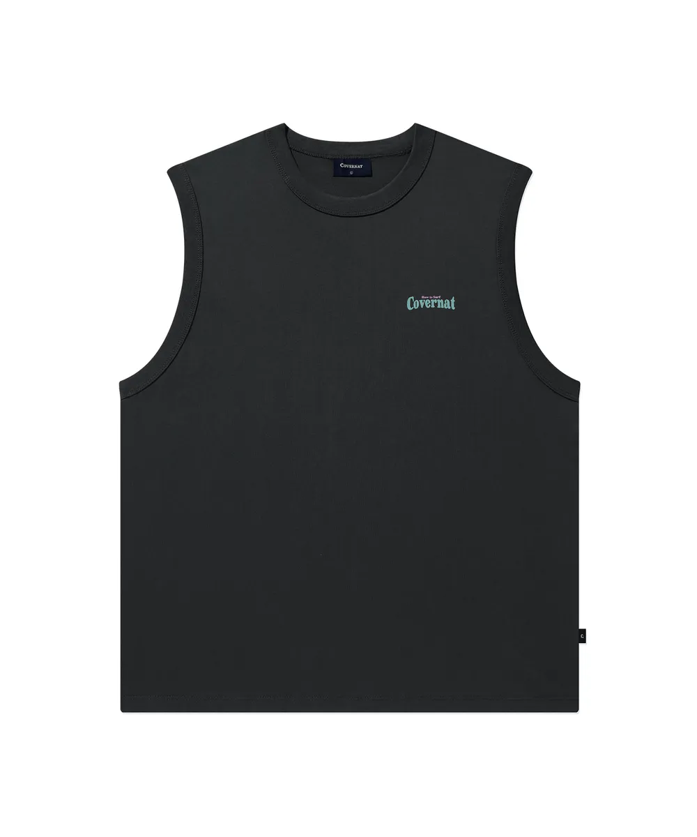 [S] COVERNAT SURF MOTION GRAPHICS SLIVELESS,CHARCOAL  (SIN554)