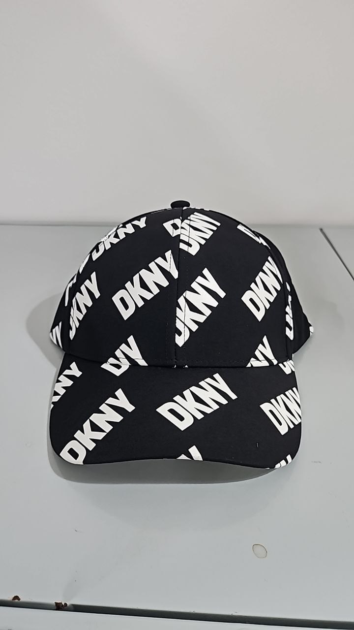 [S] DKNY LOGO PRINT CAP,BLACK/WHITE  (SIN249)