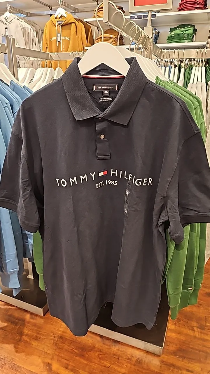 [S] TOMMY HILFIGER EMBROIDERED TOMMY LOGO POLO,NAVY  (SIN417)